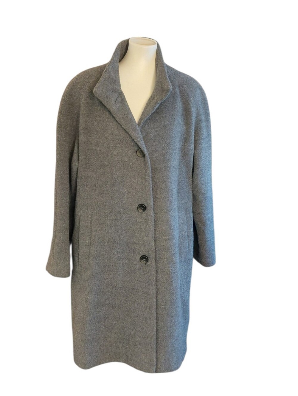 Jones New York Gray Wool Pea Coat Trench Plus Size 20